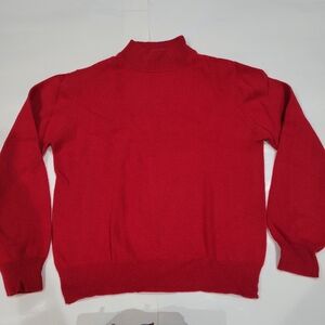 Red vintage cashmere sweater Mockneck